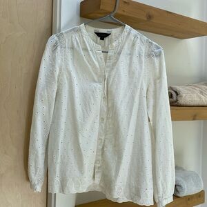 JCrew eyelet blouse - white cotton sz 4